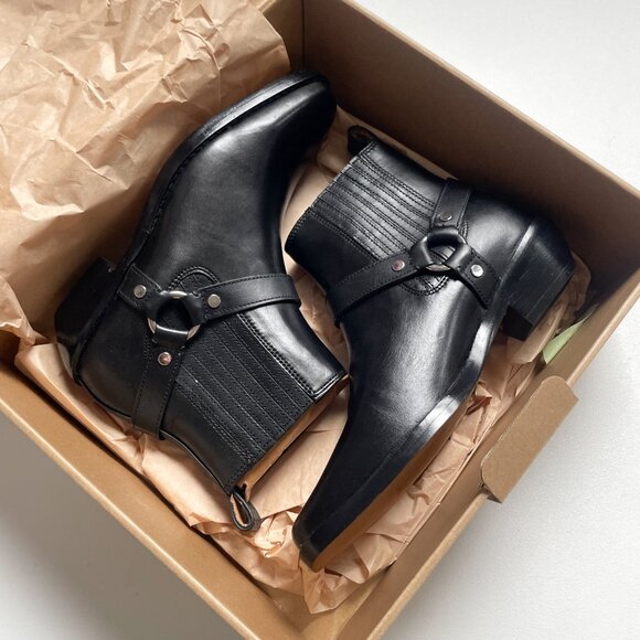 Madewell Santiago Western Ankle Boot Leather Black Size 7 NEW IN BOX - Picture 2 of 9